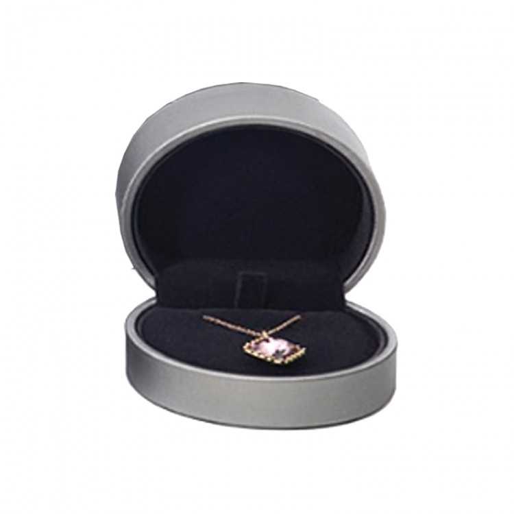 ECRIN ROND BRACELET GRIS METALISE INTERIEUR NOIR