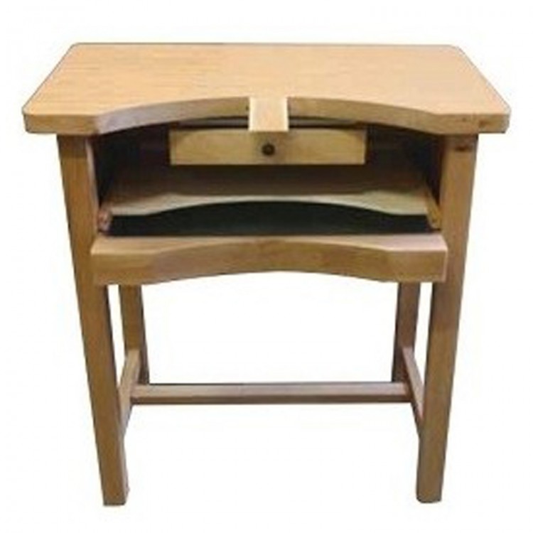 ETABLI 1 PLACE - 930x600x960 - 1 BAC INOX + SOUDAGE - TOP BOIS MASSIF - JULIA