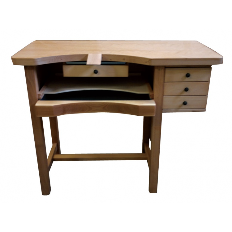 Établi 1 place - 3 tiroirs à droite - cheville classique - Complet top bois.