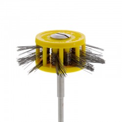 Brosse sur tige à satiner fils acier 9/13/5 mm Brosse sur tige à satiner fils acier 9/13/5 mm