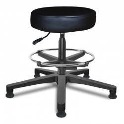 Tabouret noir rembourrée patins repose pied hauteur du gaz 41/50 cm (petit)