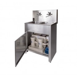 EVIER 2 POSTES TOUT INOX AVEC SYSTEME DE FILTRATION ELDO