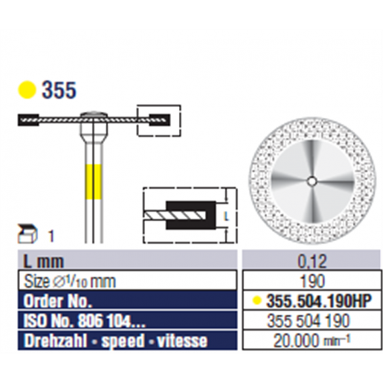 DISQUE DIAMANTE 355.504.190