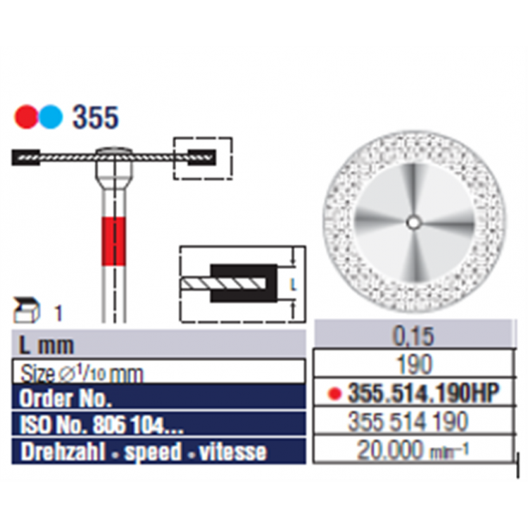 DISQUE DIAMANTE 355.514.190
