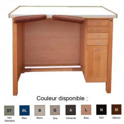 ETABLI HORLOGER 1 PLACE 4 TIROIRS/1 PLACARD L130x P60x H96 - Couleur Blanc