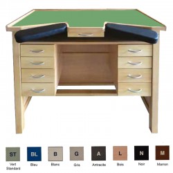 ETABLI HORLOGER AVEC 8 TIROIRS - Couleur : Top Vert Accoudoir : Noir