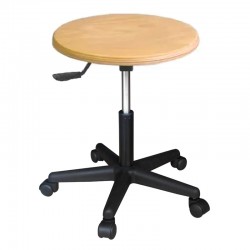 Tabouret bois roulettes hauteur du gaz 41/50 cm (petit)