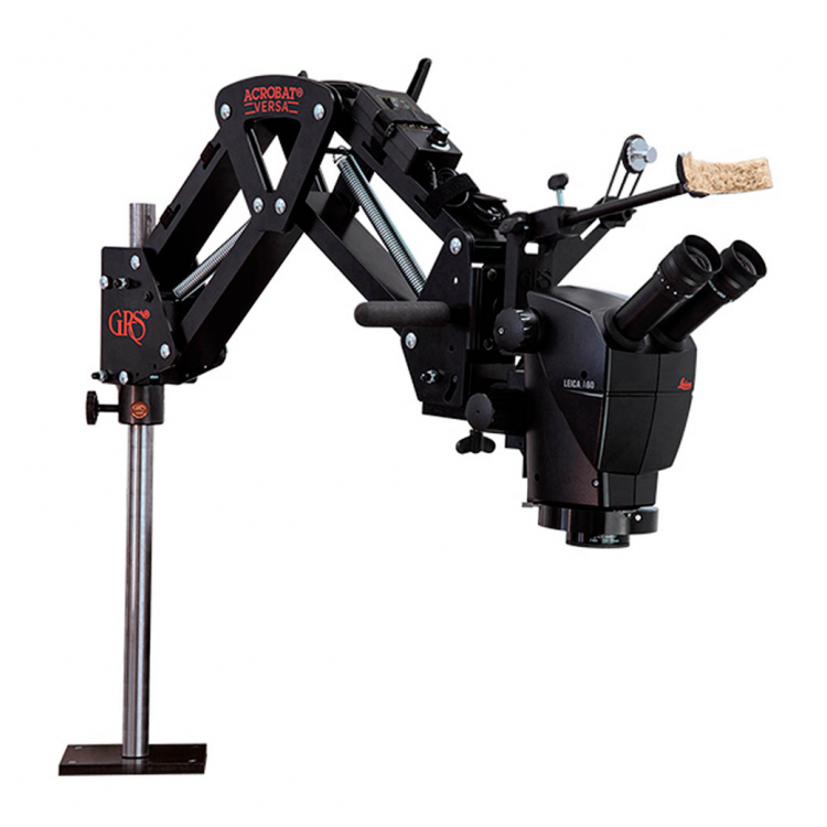 BRAS ARTICULE GRS + MICROSCOPE LEICA A60 + ECLAIRAGE LED OPTIKA + LENTILLE 0.63x