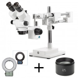 PACK - ENSEMBLE TRINOCULAIRE TETE + PIED DOUBLE + ECLAIRAGE LED + 0.5X EUROMEX PACK - ENSEMBLE TRINOCULAIRE TETE + PIED DOUBLE + ECLAIRAGE LED + 0.5X EUROMEX