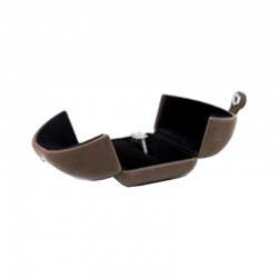 ECRIN BAGUE MARRON FERMETURE A PRESSION