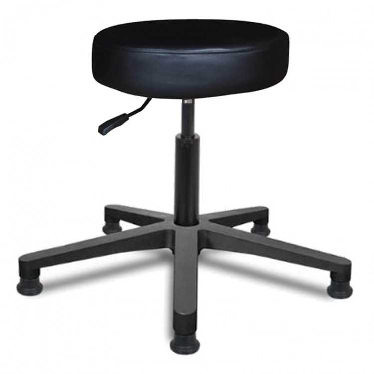 Tabouret assise noir rembourrée patins hauteur du gaz 41/50 cm (petit) Tabouret assise noir rembourrée patins hauteur du gaz 41/50 cm (petit)
