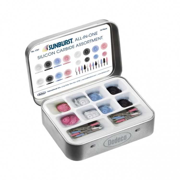 ASSORTIMENT 78 POLISSOIRS SOLEIL SUNBURST SILICON CARBIDE DEDECO - G.90 > G.1000