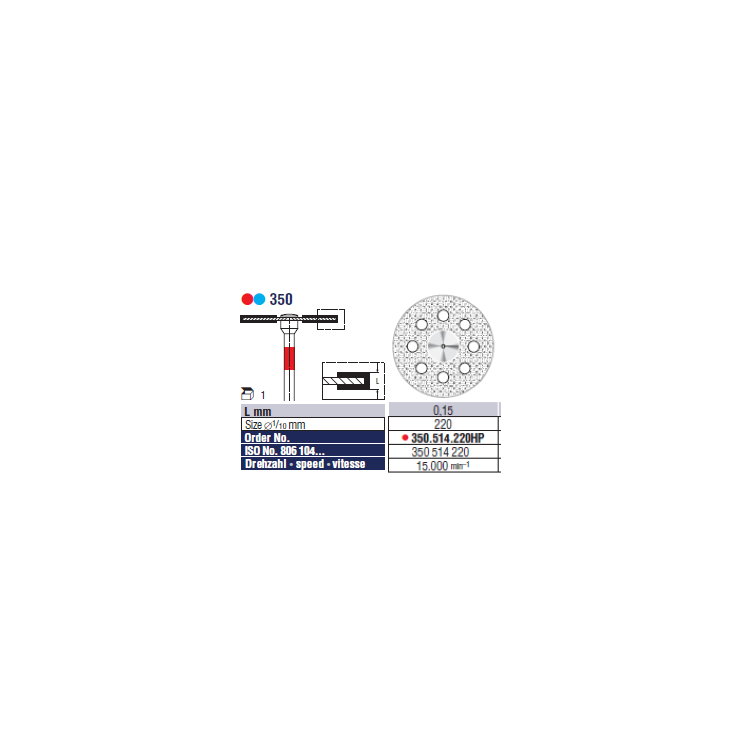 DISQUE DIAMANTE 350.514.220 DISQUE DIAMANTE 350.514.220