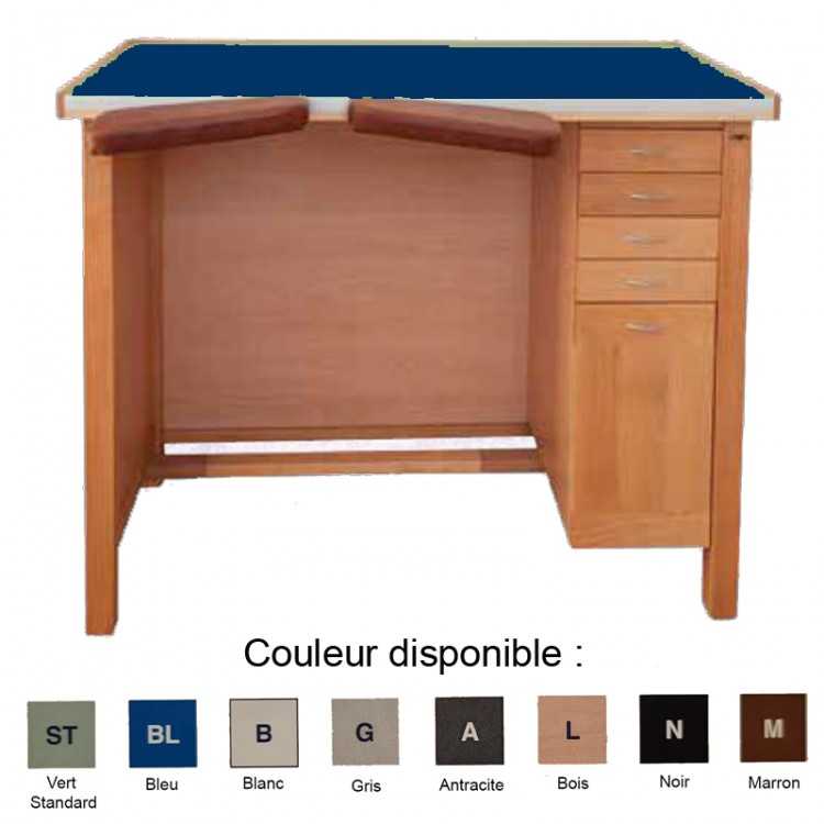 ETABLI HORLOGER 1 PLACE 4 TIROIRS/1 PLACARD L130x P60x H96 - Couleur Bleu