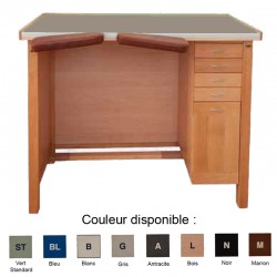 ETABLI HORLOGER 1 PLACE 4 TIROIRS/1 PLACARD L130x P60x H96 - Couleur Gris