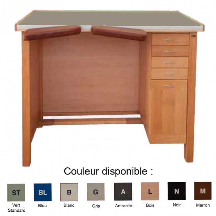 ETABLI HORLOGER 1 PLACE 4 TIROIRS/1 PLACARD L130x P60x H96 - Couleur Gris