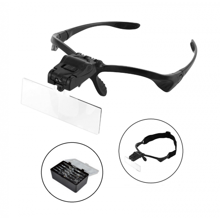 LUNETTES LOUPES BINOCULAIRES - 5 JEUX DE 1X A 3X + SERRE-TETE LUNETTES LOUPES BINOCULAIRES - 5 JEUX DE 1X A 3X + SERRE-TETE