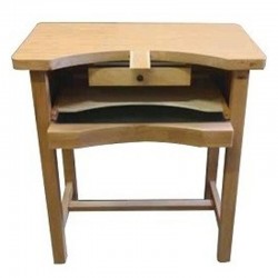 ETABLI 1 PLACE - 930x600x960 - 1 BAC INOX + SOUDAGE - TOP BOIS MASSIF - JULIA