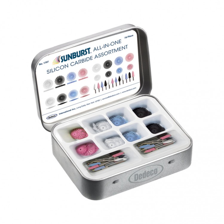 ASSORTIMENT 78 POLISSOIRS SOLEIL SUNBURST SILICON CARBIDE DEDECO - G.90 > G.1000