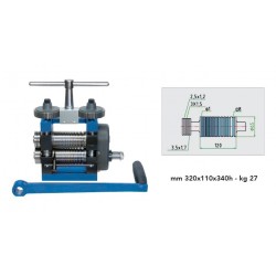 LAMINOIR ACIER EF120R - FILS 120mm + ROULETTE (SANS REDUCTEUR)