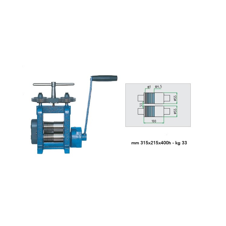 LAMINOIR FONTE LF100 - PLAQUES + FIL 100MM (AVEC REDUCTEUR)