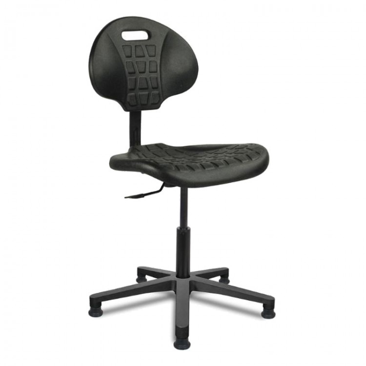 Chaise polyuréthane noir patins hauteur du gaz 41/50 cm (petit)