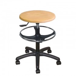 Tabouret bois roulettes repose pied hauteur du gaz 60/85 cm (haut)