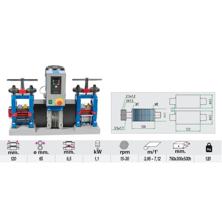 LAMINOIR ELECTRIQUE DOUBLE AVEC VARIATEUR 120MM - PLAQUE ET FIL LAMINOIR ELECTRIQUE DOUBLE AVEC VARIATEUR 120MM - PLAQUE ET FIL