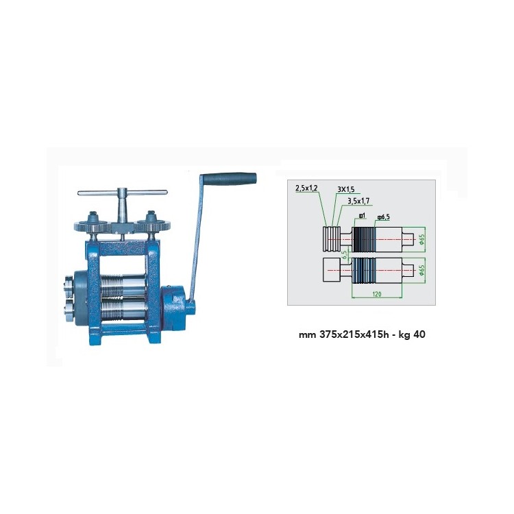 LAMINOIR FONTE LF120RR - PLAQUES + FIL 120MM + ROULETTES (AVEC REDUCTEUR) LAMINOIR FONTE LF120RR - PLAQUES + FIL 120MM + ROULETTES (AVEC REDUCTEUR)