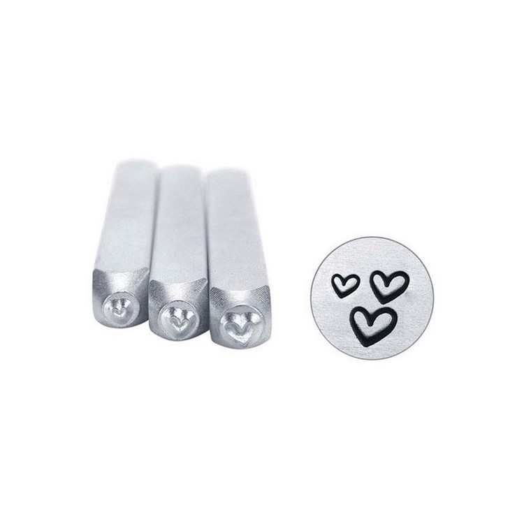 POINCONS - LETTRES A FRAPPER LOT DE "3 COEURS" 1.5 A 3MM - IMPRESSART