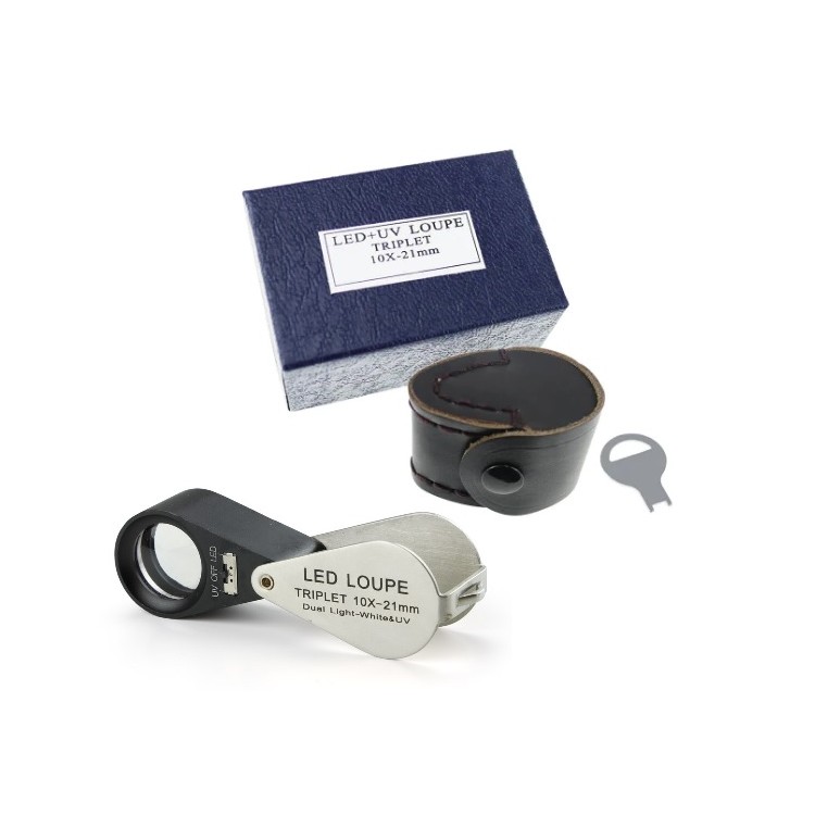 LOUPE LED + UV 10X ACHROMATIQUE APLANETIQUE LOUPE LED + UV 10X ACHROMATIQUE APLANETIQUE