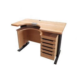 ETABLI DE BIJOUTIER 125X70 - HAUT. AJUSTABLE ELECTRIQUEMENT - 5 TIROIRS