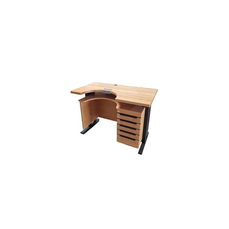 ETABLI DE BIJOUTIER 125X70 - HAUT. AJUSTABLE ELECTRIQUEMENT - 5 TIROIRS