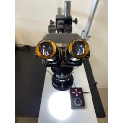 VENDU-OCCASION - MICROSCOPE BINOCULAIRE AVEC PIED et ECLAIRAGE- OCULAIRE X10