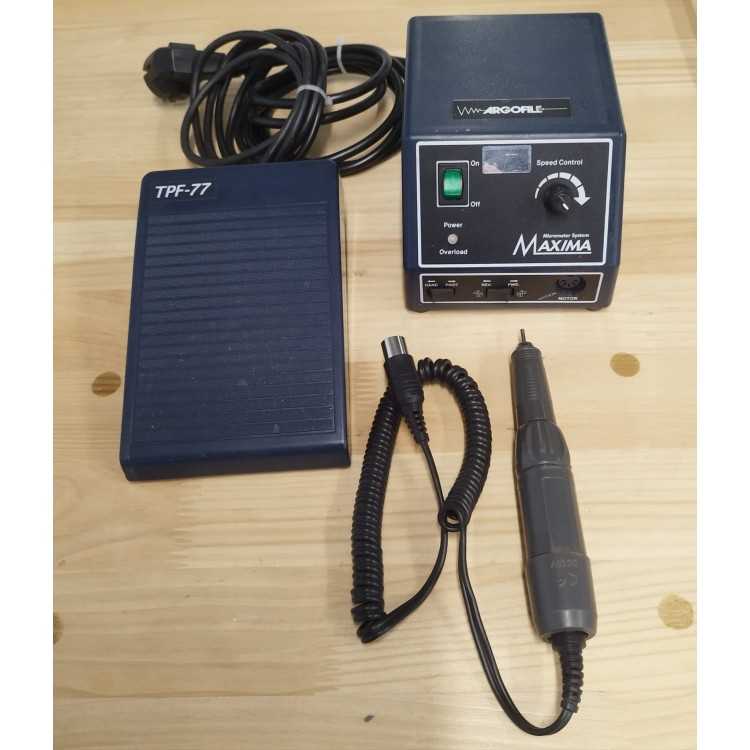 OCCASION VENDU – Micromoteur MAXIMA avec PAM et Pédale Rhéostat OCCASION VENDU – Micromoteur MAXIMA avec PAM et Pédale Rhéostat