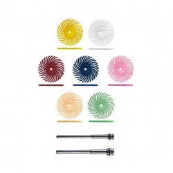 ASSORTIMENT 86 POLISSOIRS SOLEIL SUNBURST RADIAL ø22 - G.80 &gt; 1µ