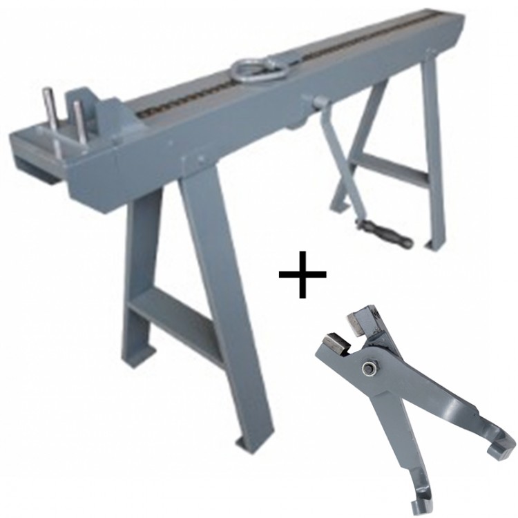 Banc à étirer 180 lg utile 120 avec pince grand modèle et triangle Banc à étirer 180 lg utile 120 avec pince grand modèle et triangle