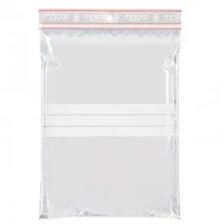 Sachets plastique minigrip avec bandes blanches