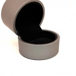 ECRIN ROND BAGUE GRIS METALLISE INTERIEUR NOIR PM (52)