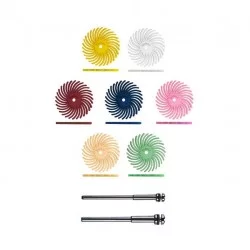 ASSORTIMENT 86 POLISSOIRS SOLEIL SUNBURST RADIAL ø22 - G.80 &gt; 1µ
