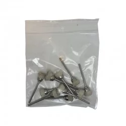 Brossettes furet chèvre blanc – Queue 2,35 mm – Lot de 10 pièces (tailles mixtes)