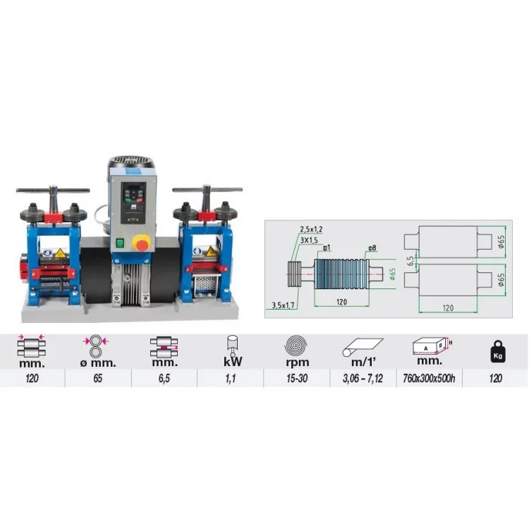 LAMINOIR ELECTRIQUE DOUBLE AVEC VARIATEUR 120MM - PLAQUE ET FIL LAMINOIR ELECTRIQUE DOUBLE AVEC VARIATEUR 120MM - PLAQUE ET FIL