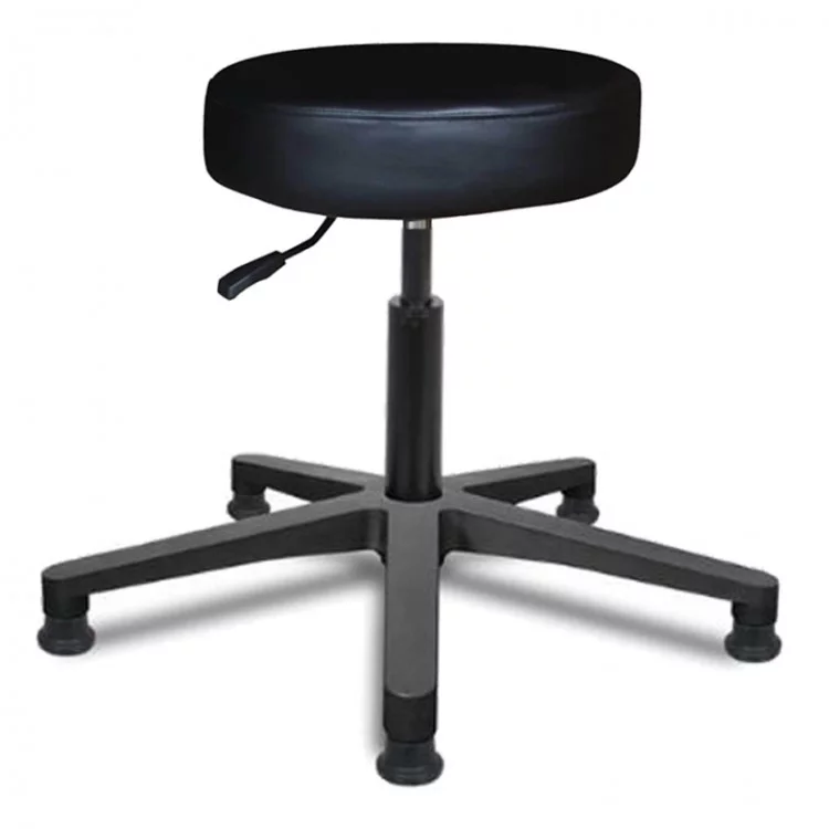 Tabouret assise noir rembourrée patins hauteur du gaz 41/50 cm (petit)