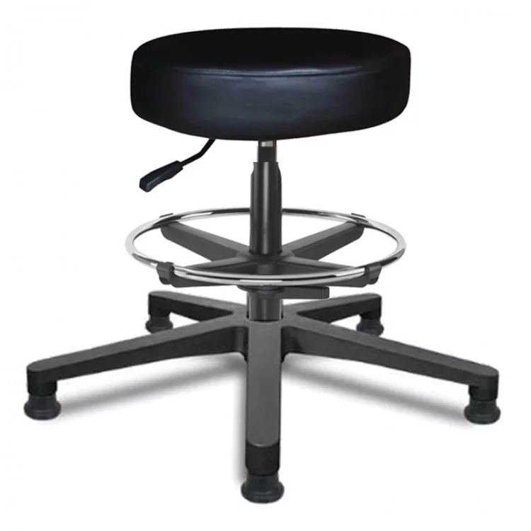 Tabouret noir rembourrée patins repose pied hauteur du gaz 41/50 cm (petit) Tabouret noir rembourrée patins repose pied hauteur du gaz 41/50 cm (petit)