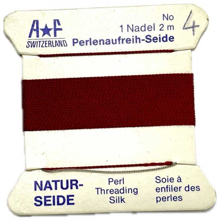 DESTOCKAGE VENDU- FIL N°4 ROUGE SOIE AIGUILLE