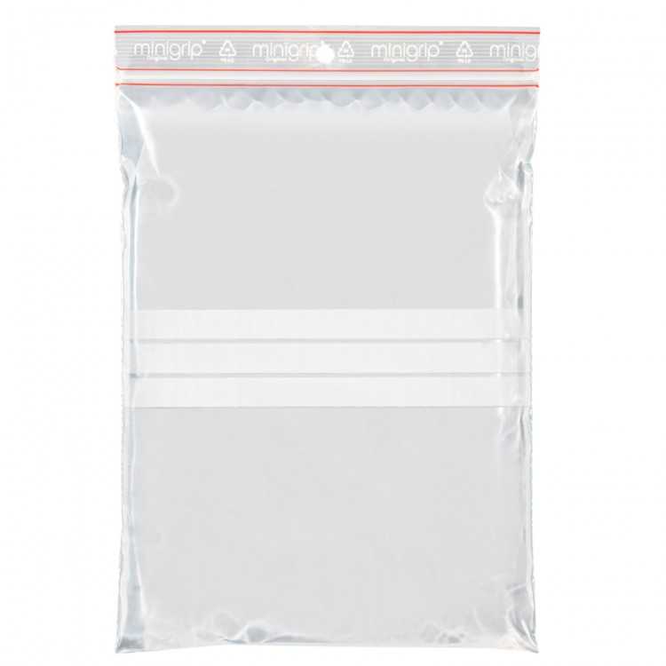 Sachets plastique minigrip avec bandes blanches