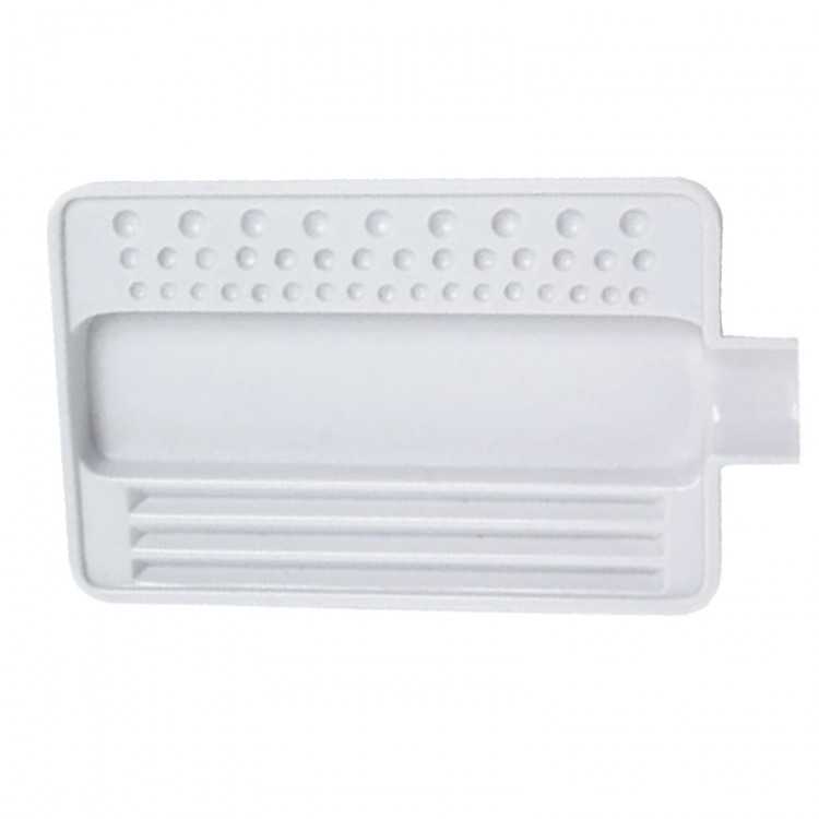PLATEAU A PIERRES MM BLANC 65 X 100mm RAINURES ET TROUS