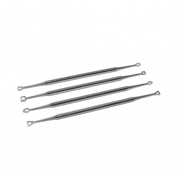 SPATULE CREUSE A CIRE JEU DE 4
