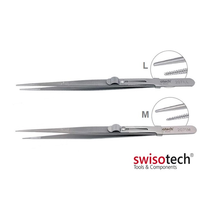 BRUCELLES DIAMANT RAINUREES AVEC FENTE ET BLOCAGE (SWISOTECH) BRUCELLES DIAMANT RAINUREES AVEC FENTE ET BLOCAGE (SWISOTECH)