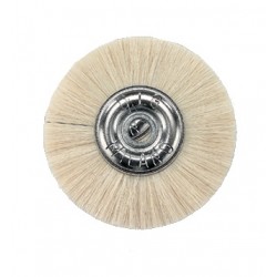 BROSSE CIR.CTRE METAL CHEVRE BLANC 50MM